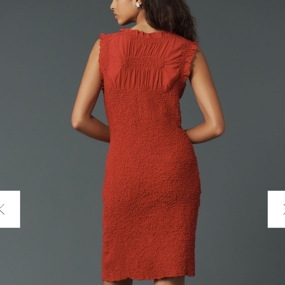 NWT Anthropologie Ruffle trim textured stretch mini dress size medium - Picture 7 of 7